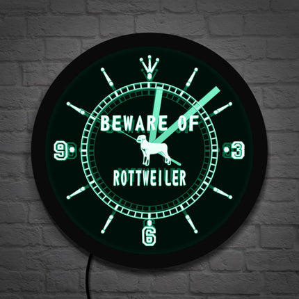 Orologio da parete a LED cane Rottweiler
