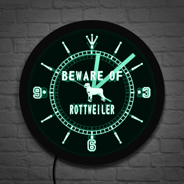 Orologio da parete a LED cane Rottweiler