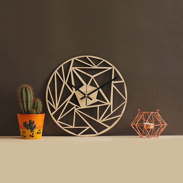 Orologio da parete geometrico in legno