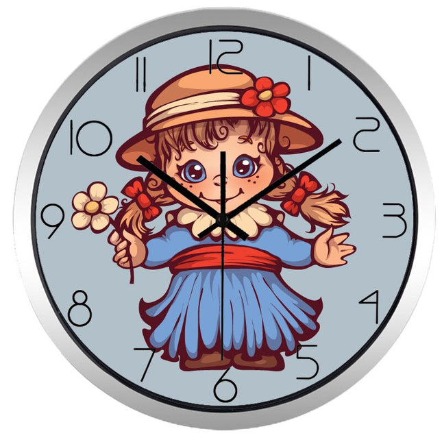 Orologio da parete con disegno bambina