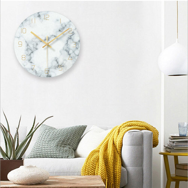 Orologio da parete design marmo numeri oro