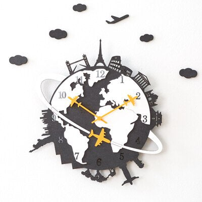 Orologio parete design giro del mondo