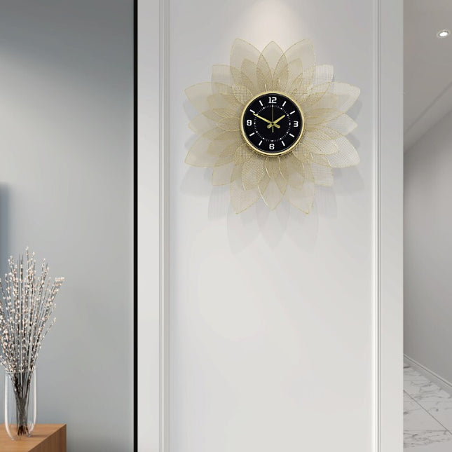 Orologio da parete design fiore metallo