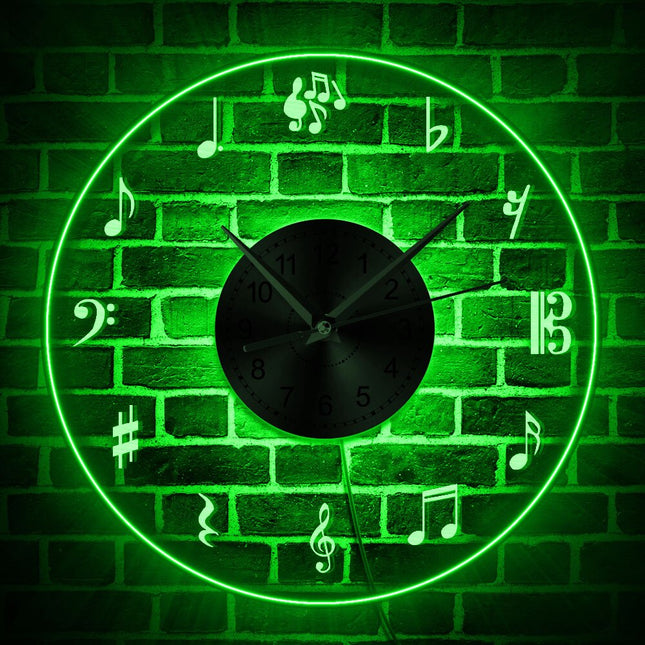 Orologio da parete LED note musicali