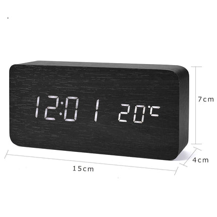 Sveglia digitale classica effetto legno