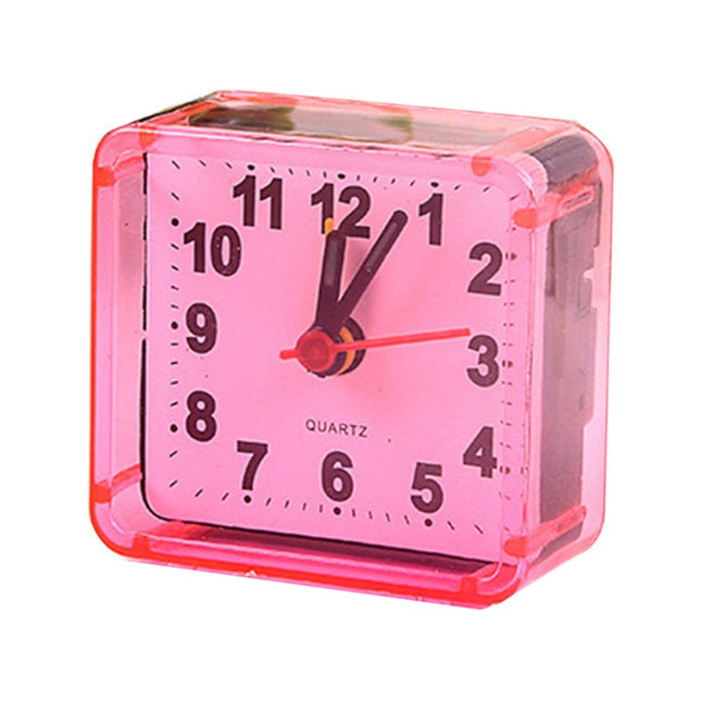 Piccola sveglia da viaggio quadrata al quarzo