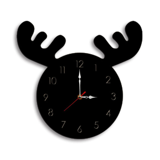 Orologio da parete con corna di cervo