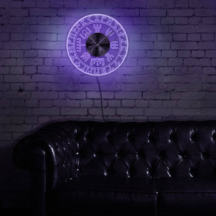 Orologio da parete a LED rune vichinghe
