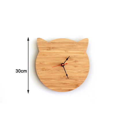 Orologio in legno a forma di gatto