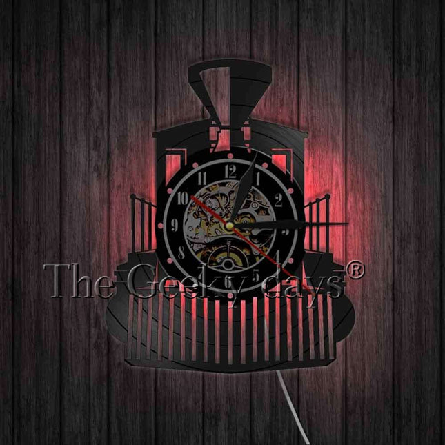 Orologio vinile locomotiva a vapore treno
