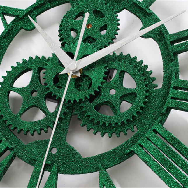 Orologio da parete ingranaggi verde brillante
