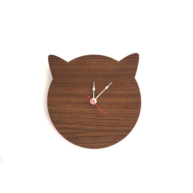 Orologio in legno a forma di gatto
