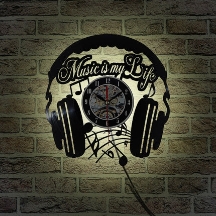 Orologio da parete vinile design cuffie