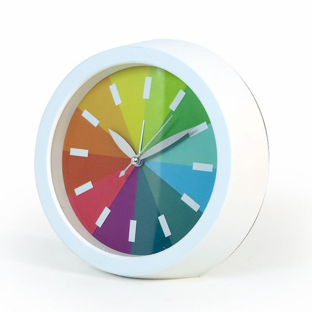 Sveglia da tavolo rotonda design arcobaleno