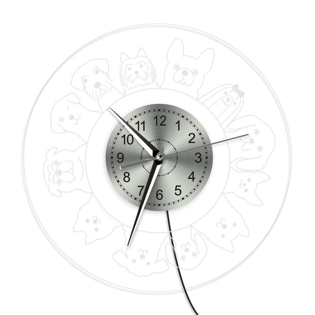 Orologio da parete LED con cani