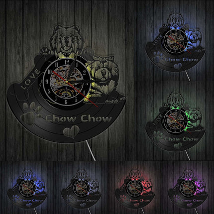 Orologio in vinile cane Chow Chow