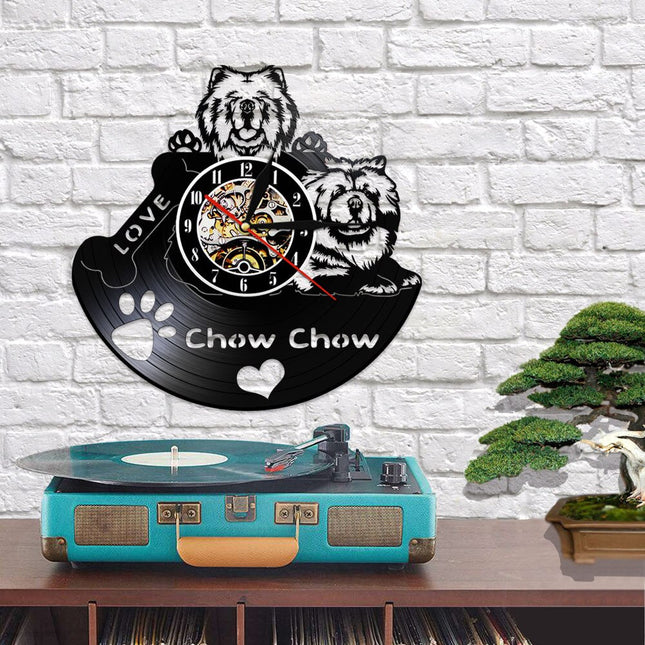 Orologio in vinile cane Chow Chow