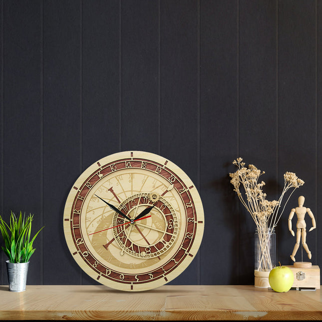 Orologio da parete astronomico in legno