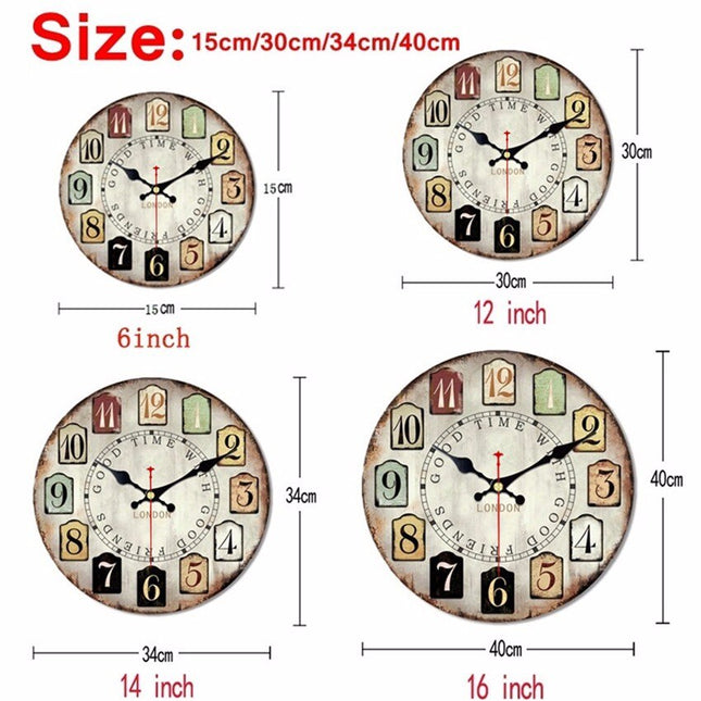 Orologio da parete shabby chic rose