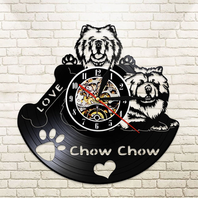 Orologio in vinile cane Chow Chow