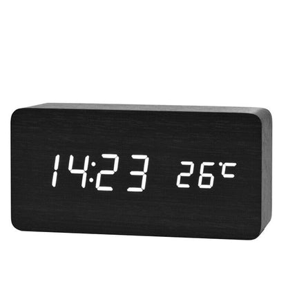 Sveglia digitale classica effetto legno