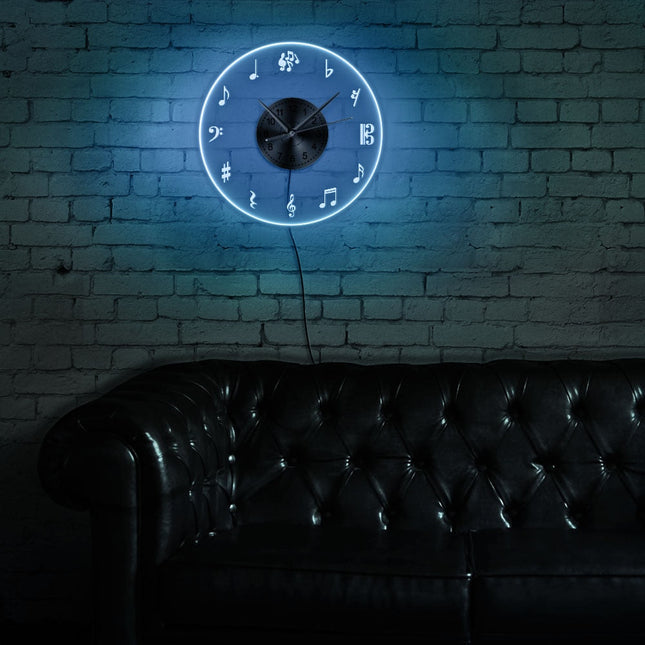 Orologio da parete LED note musicali