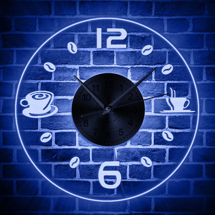 Orologio da parete a LED tema caffè