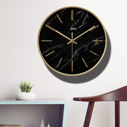 Orologio da parete marmo nero dorato