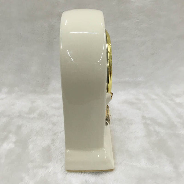 Orologio da tavolo classico bianco decori floreali