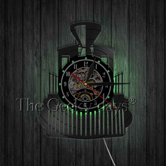 Orologio vinile locomotiva a vapore treno