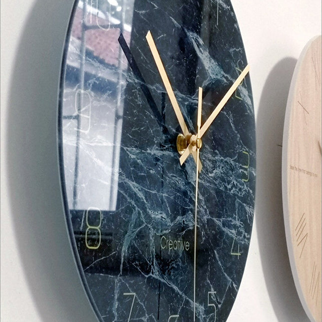 Orologio da parete rotondoeffetto marmo