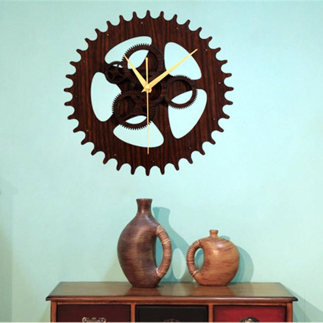Orologio da parete ingranaggio in legno