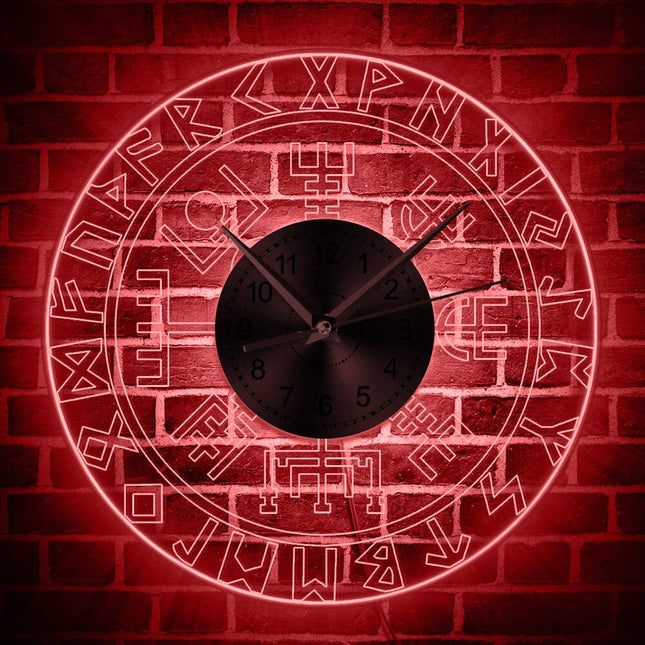 Orologio da parete a LED rune vichinghe