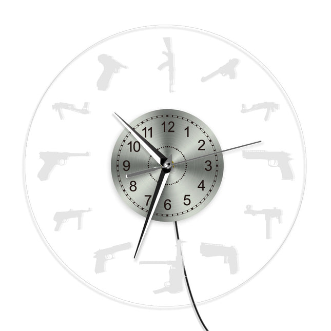 Orologio da parete luminoso tema pistole