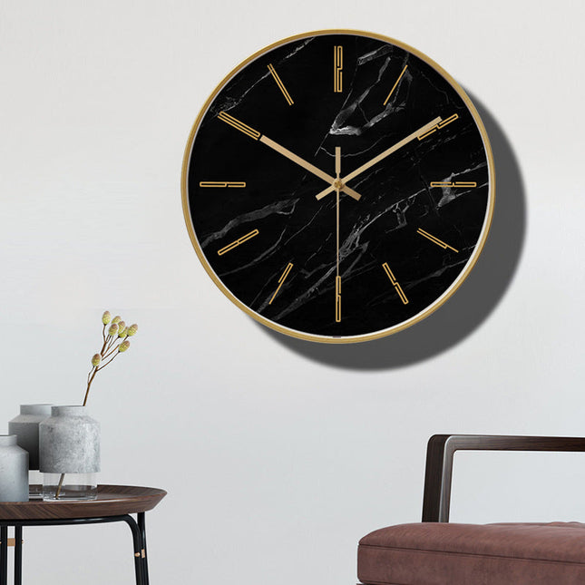 Orologio da parete marmo nero dorato