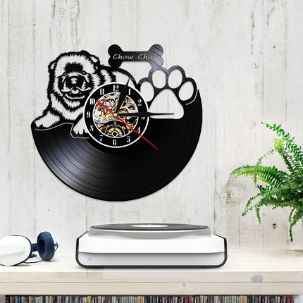 Orologio in vinile cane Chow Chow
