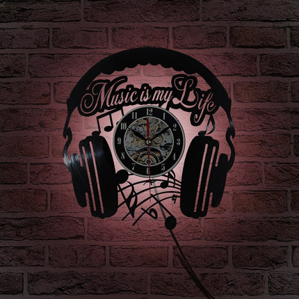 Orologio da parete vinile design cuffie