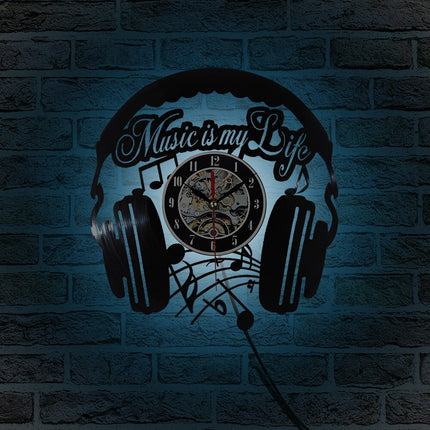 Orologio da parete vinile design cuffie