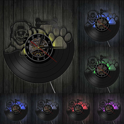 Orologio in vinile cane Chow Chow