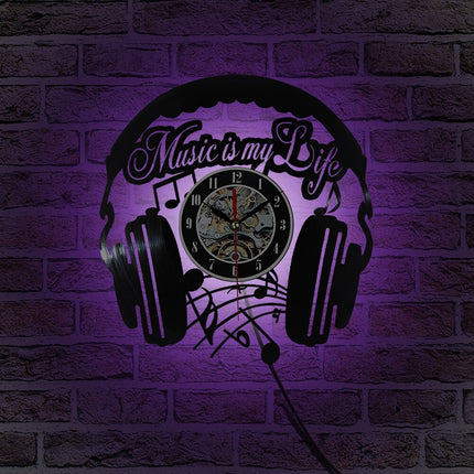 Orologio da parete vinile design cuffie