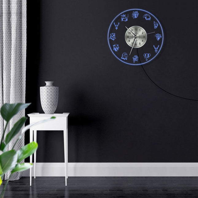 Orologio da parete LED con animali