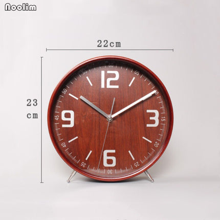 Orologio da comodino rotondo in legno