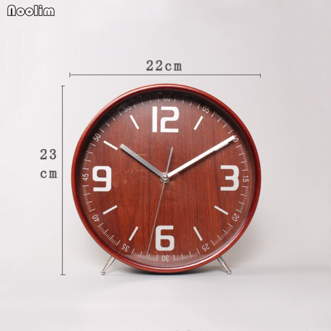 Orologio da comodino rotondo in legno