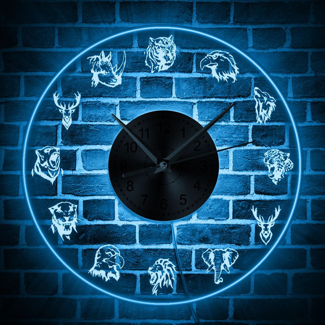 Orologio da parete LED con animali