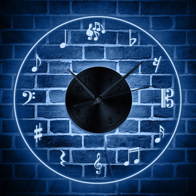 Orologio da parete LED note musicali