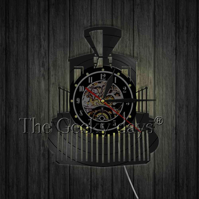 Orologio vinile locomotiva a vapore treno