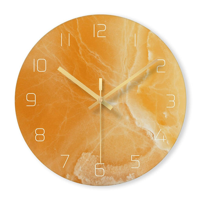 Orologio da parete design marmo numeri oro