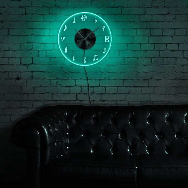 Orologio da parete LED note musicali