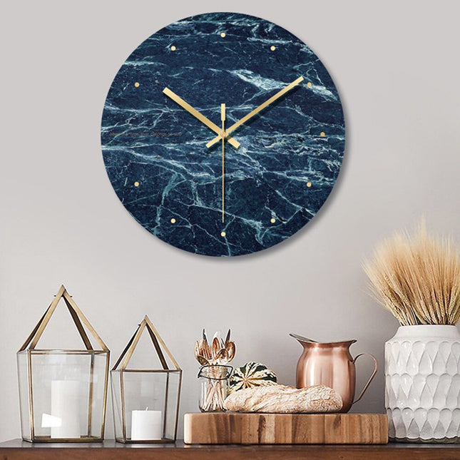 Orologio da parete rotondoeffetto marmo