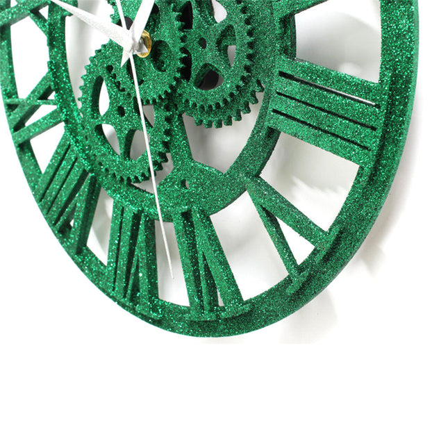 Orologio da parete ingranaggi verde brillante